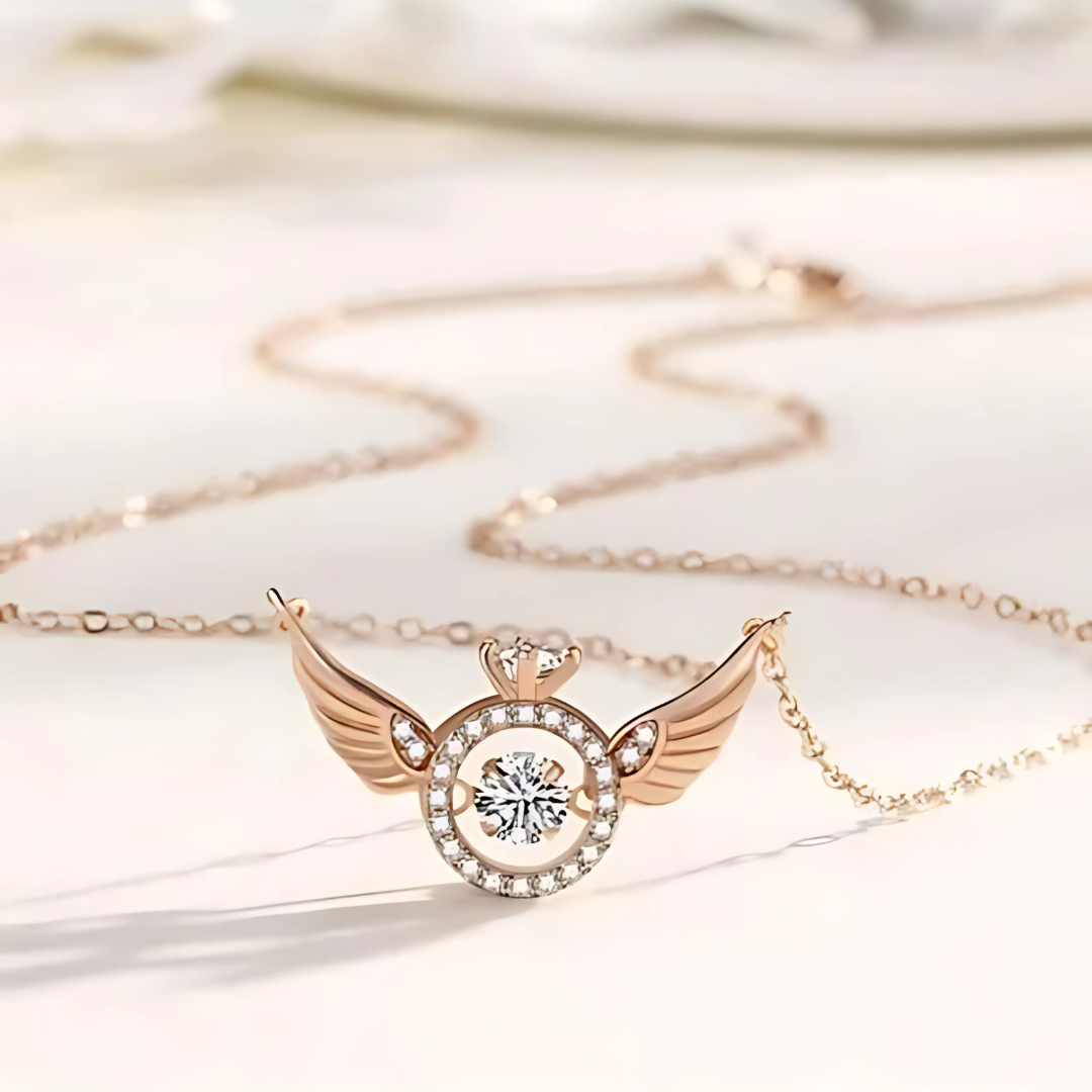 Rose Gold Angel Wings Pendant Chain